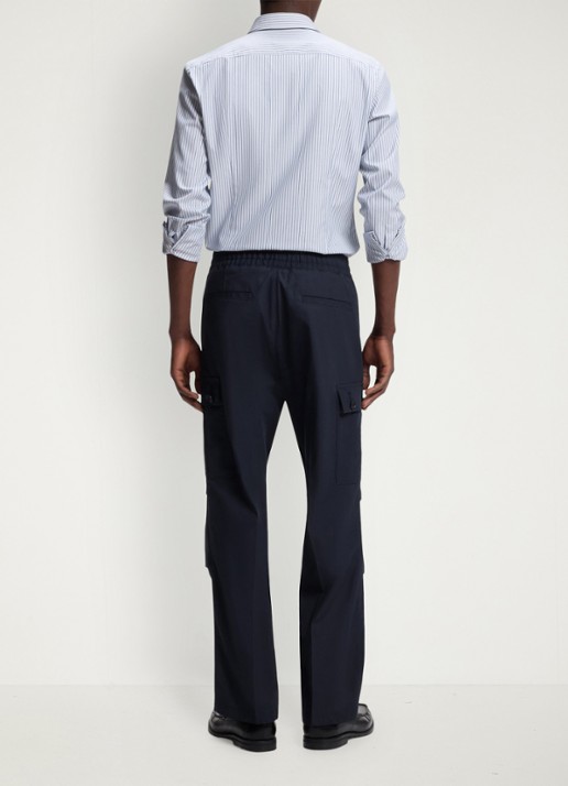 HUGO Straight fit cargobroek met steekzakken - achterkant 6 donkerblauw