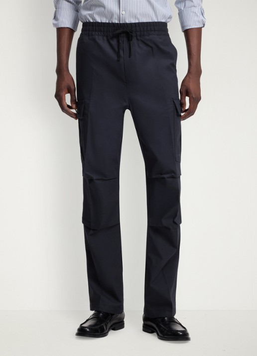 HUGO Straight fit cargobroek met steekzakken