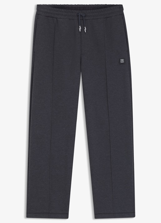 HUGO Straight fit joggingbroek met steekzakken - voorkant 2 donkergrijs