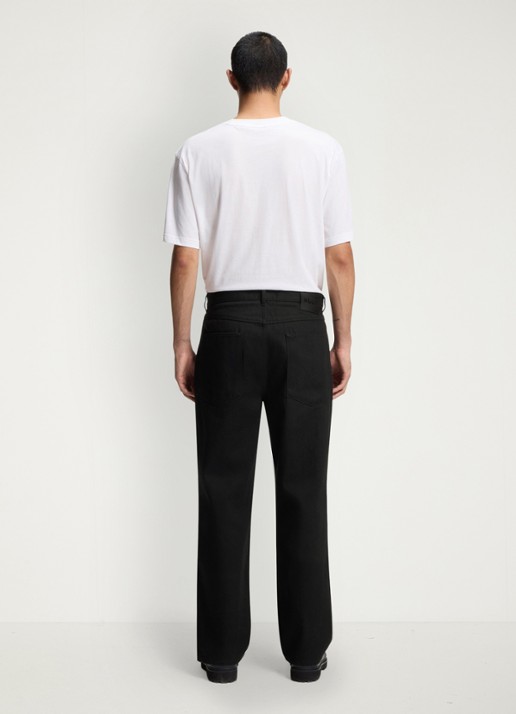 HUGO Straight leg jeans met steekzakken - achterkant zwart