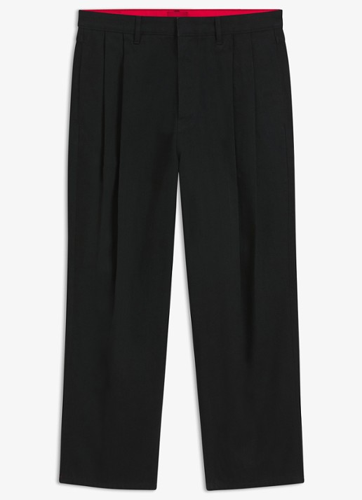 HUGO Straight leg jeans met steekzakken - voorkant 2 zwart