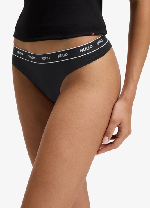 HUGO String met logoband in 3-pack - detail 2 zwart