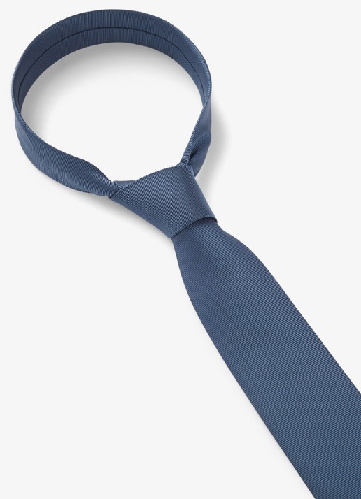 HUGO Stropdas van een zijdemix met jacquardstructuur - detail 5 staalblauw