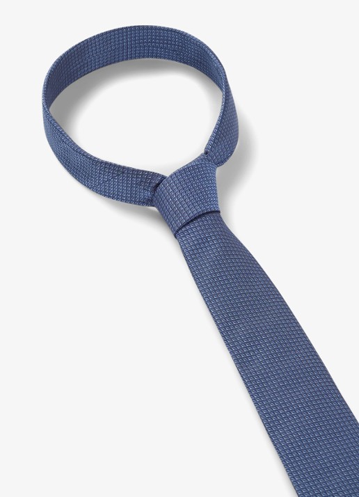 HUGO Stropdas van zijde - detail 5 navy-413 / blauw