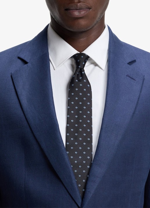 HUGO Stropdas van zijde - voorkant 2 zwart