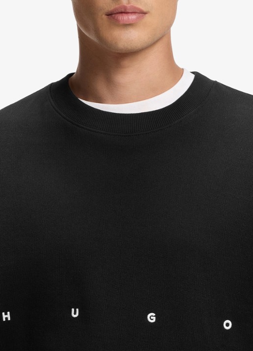 HUGO Sweater met logo - detail 5 zwart