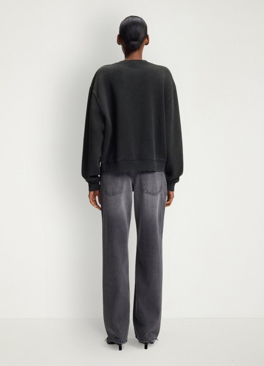 HUGO Sweater met logoprint - achterkant donkergrijs