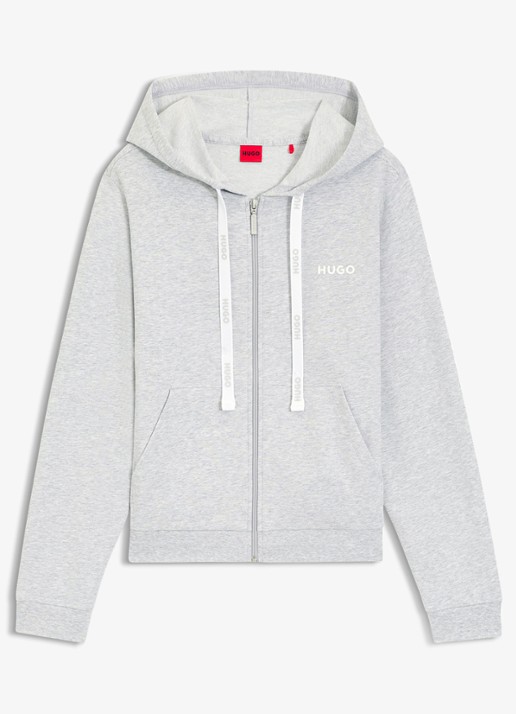 HUGO Sweatvest met capuchon - voorkant 4 grijs