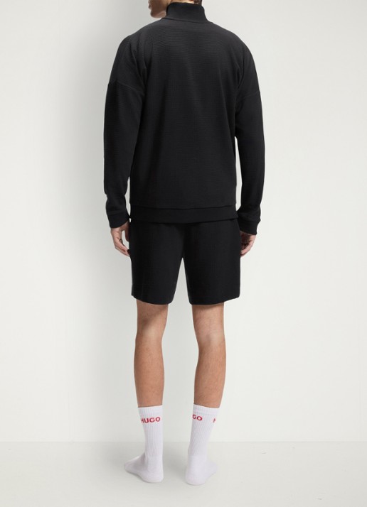 HUGO Sweatvest met wafelstructuur - achterkant 5 zwart