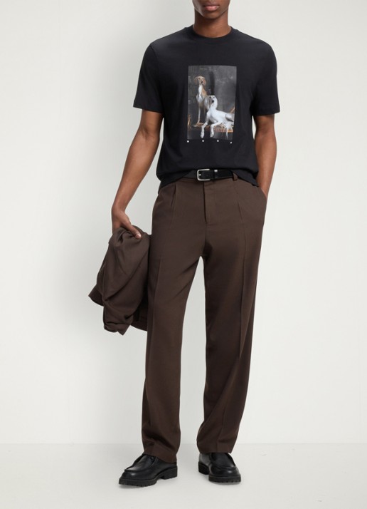 HUGO T-shirt met grafische print - voorkant 5 diepzwart