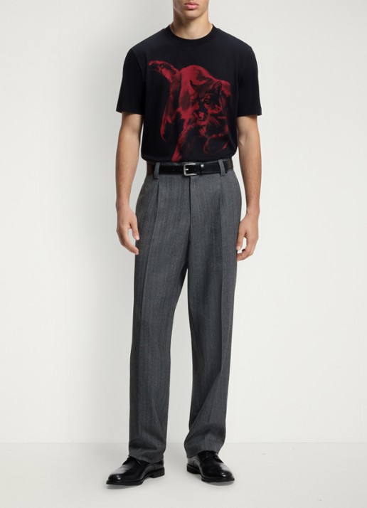 HUGO T-shirt met grafische print - voorkant 5 zwart