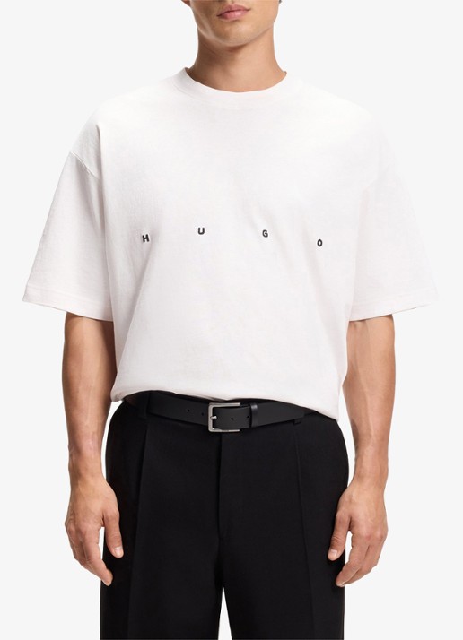 HUGO T-shirt met logo- en backprint