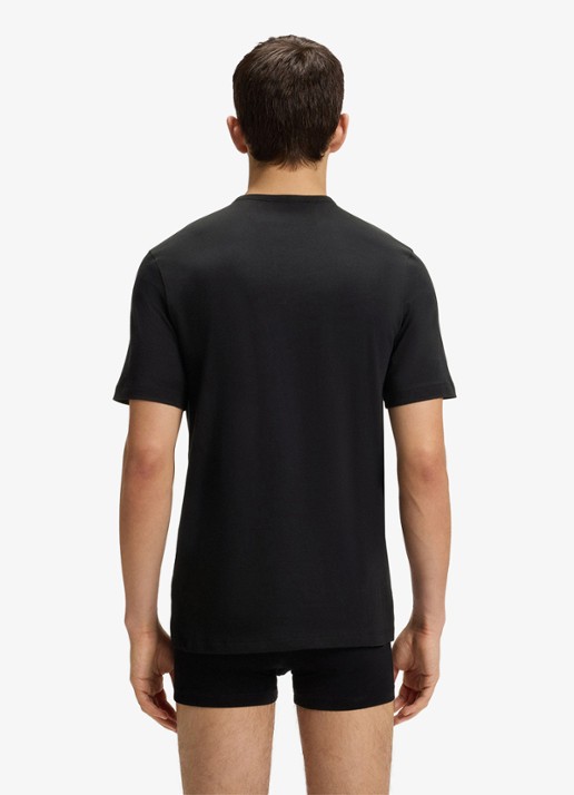 HUGO T-shirt met logo in 3-pack - achterkant zwart