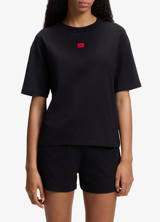 HUGO T-shirt met logo - detail 3 zwart