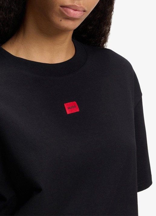 HUGO T-shirt met logo - detail 4 zwart