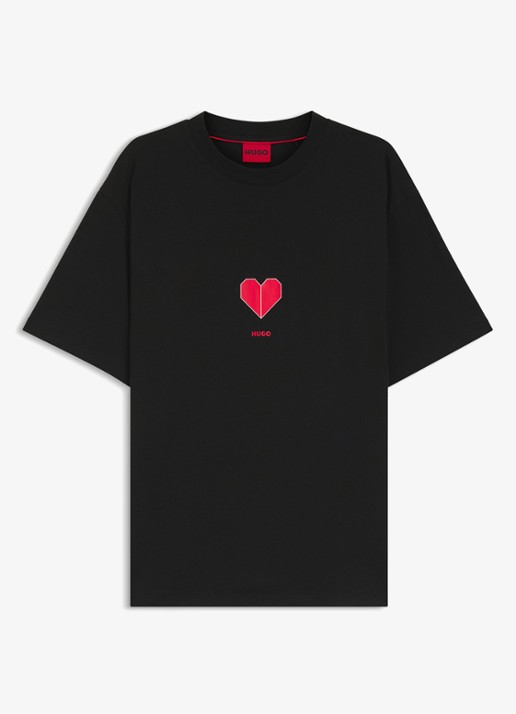 HUGO T-shirt met logo - voorkant zwart
