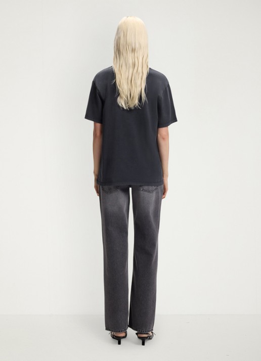 HUGO T-shirt met logo - achterkant 5 donkergrijs