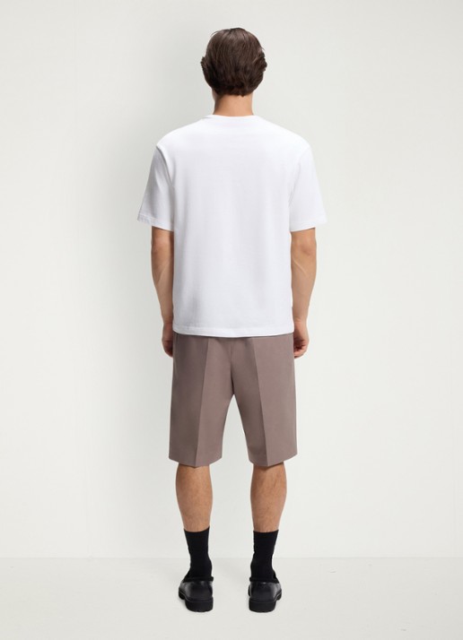 HUGO T-shirt met logoborduring - achterkant 3 wit