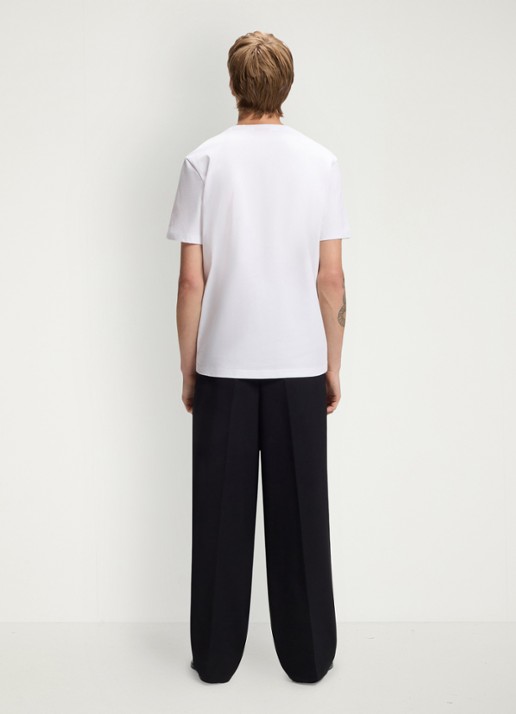 HUGO T-shirt met logoborduring - achterkant wit