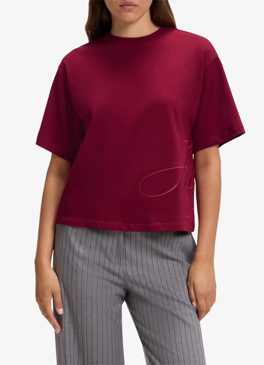 HUGO T-shirt met logoborduring