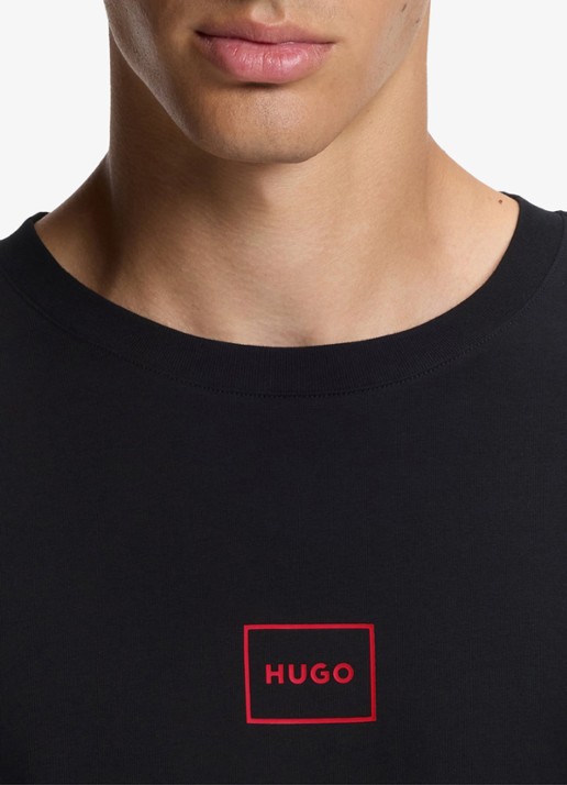 HUGO T-shirt met logoprint  - detail 5 zwart