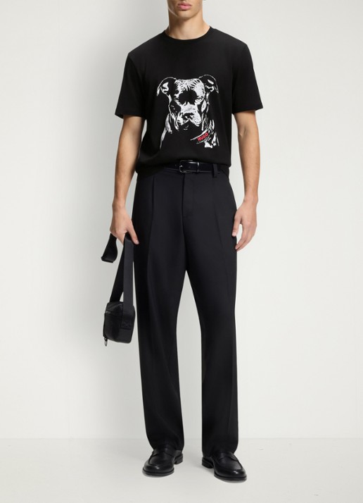 HUGO T-shirt met logoprint - voorkant 4 zwart