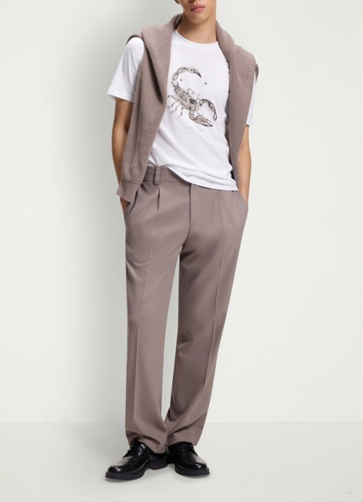 HUGO T-shirt met logoprint  - voorkant 3 wit