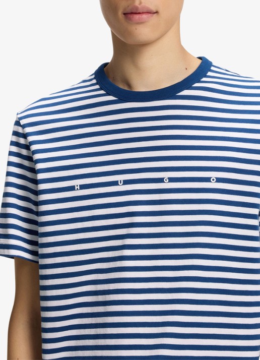 HUGO T-shirt met streepprint - detail 5 wit