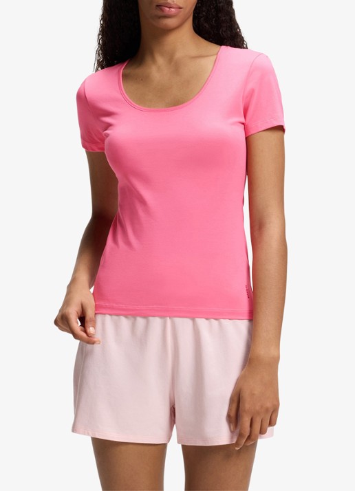 HUGO T-shirt met stretch in 2-pack - detail 5 open pink-697 / roze