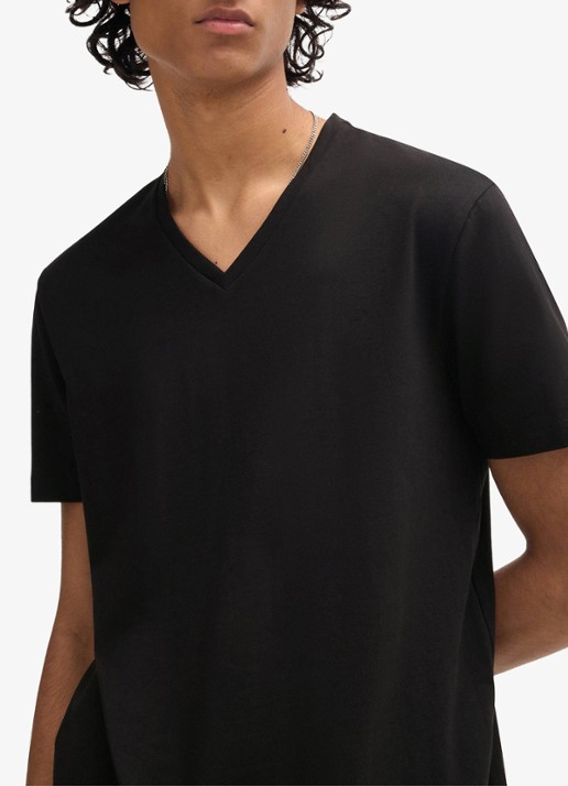 HUGO T-shirt met V-hals in 2-pack - detail 5 zwart