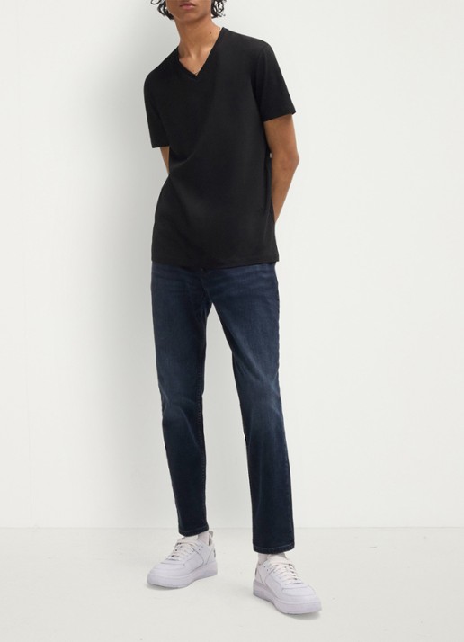 HUGO T-shirt met V-hals in 2-pack - voorkant 3 zwart