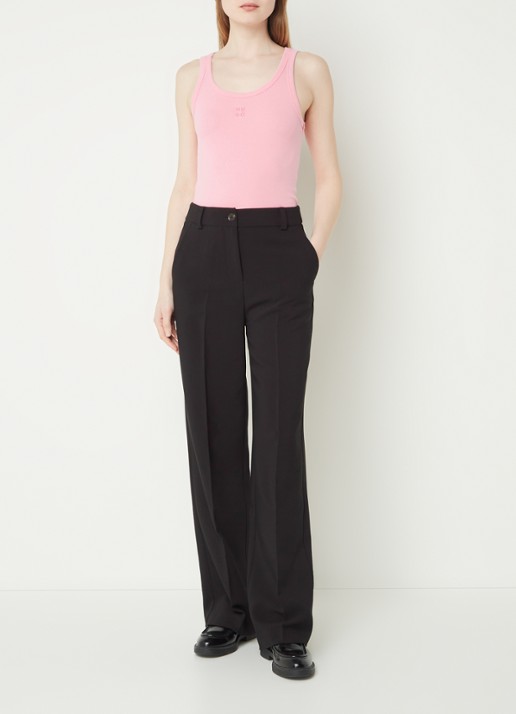 HUGO Tanktop met ribstructuur - voorkant 4 medium pink-664 / roze