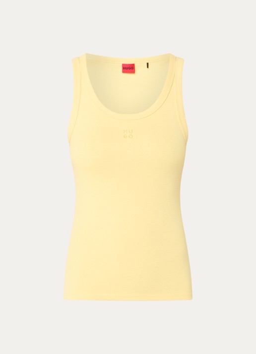 HUGO Tanktop met ribstructuur - voorkant 2 medium yellow-723 / geel
