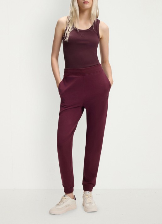 HUGO Tanktop met ribstructuur - voorkant 5 dark purple-506 / paars