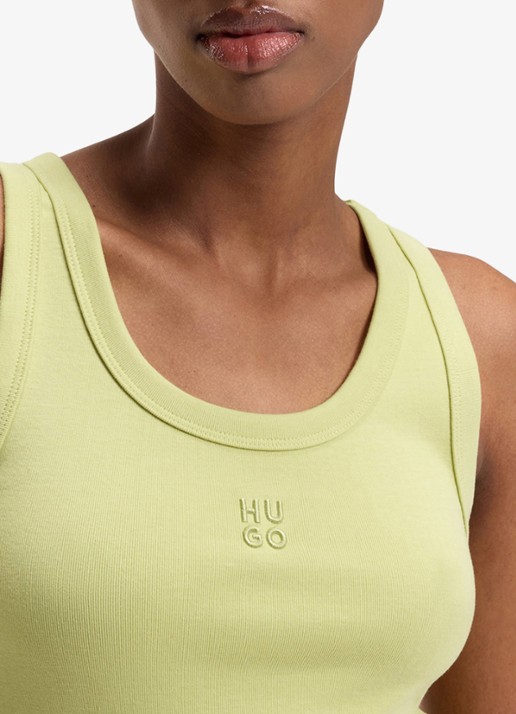 HUGO Tanktop met ribstructuur - detail 5 medium beige-267 / beige