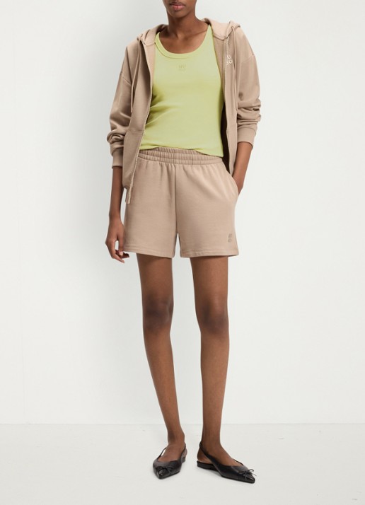 HUGO Tanktop met ribstructuur - voorkant 2 medium beige-267 / beige