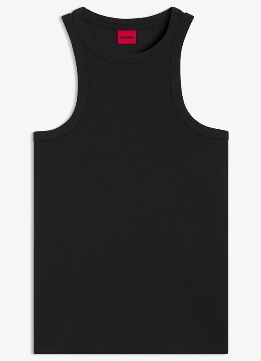 HUGO Tanktop met stretch - voorkant zwart