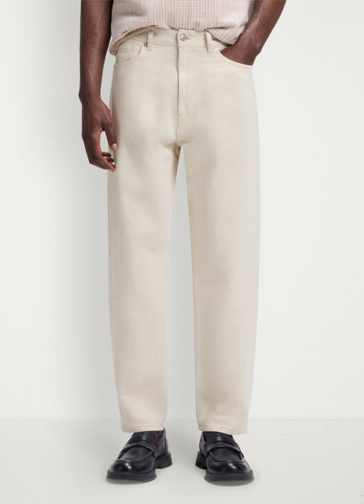 HUGO Tapered fit jeans in linnenblend