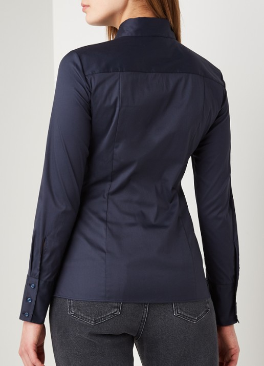 HUGO The Fitted Shirt blouse met stretch - achterkant 2 donkerblauw