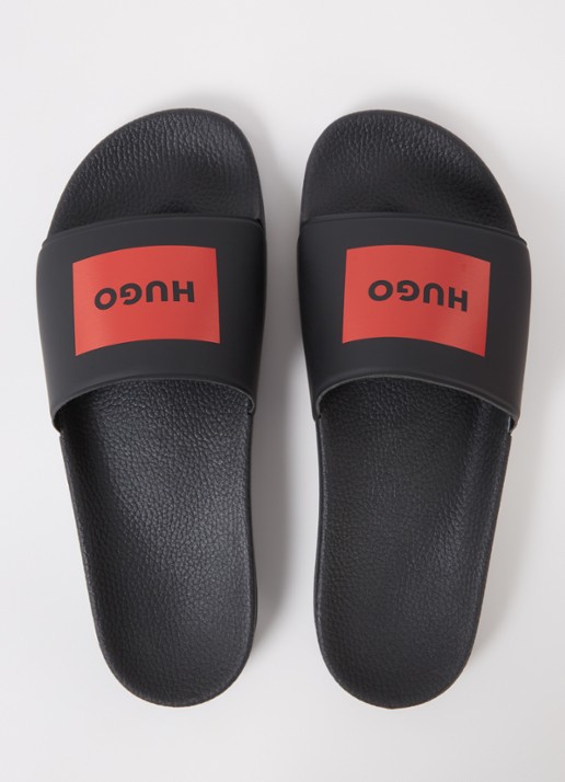 HUGO Timein slipper met logo - detail 6 zwart