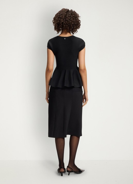 HUGO Top met peplum - achterkant 3 zwart