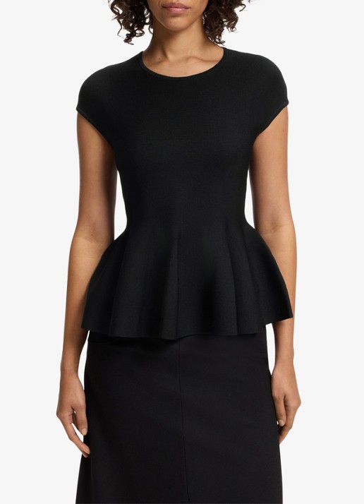 HUGO Top met peplum - detail zwart