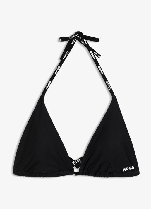 HUGO Triangel bikinitop met uitneembare vulling - voorkant 2 zwart