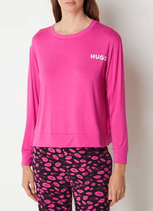 HUGO Unite pyjamatop met logo - detail 3 roze
