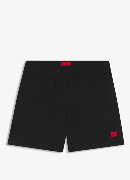 HUGO Wide fit korte broek met logo - voorkant 3 zwart