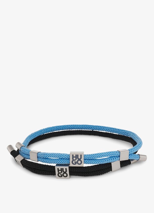 HUGO Wikkelarmband met logo in set van 2