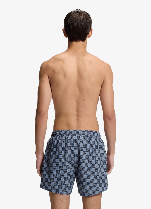 HUGO Zwemshorts met logo - achterkant 3 dark blue-401 / blauw