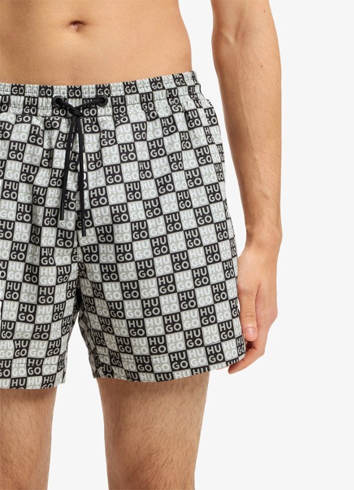 HUGO Zwemshorts met logo - detail 4 dark green-306 / groen