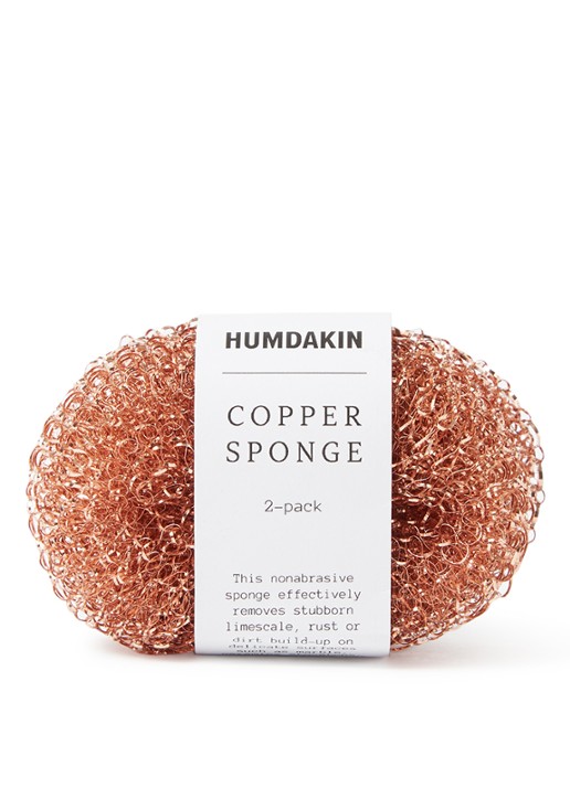 Humdakin Copper Sponge koperen spons set van 2 - voorkant 2 koper