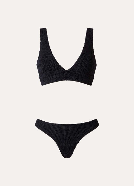 Hunza G Carla bikiniset met structuur - voorkant 3 zwart